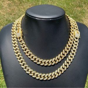 14k Gold Plated 13mm Cuban Link Chain 18” 20” 22” Iced Premium Choker Necklace